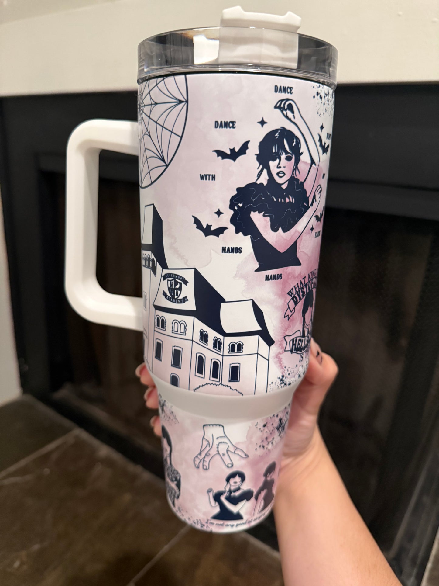 Glow-in-the-Dark Wednesday Addams Stanley Dupe Tumbler 40oz