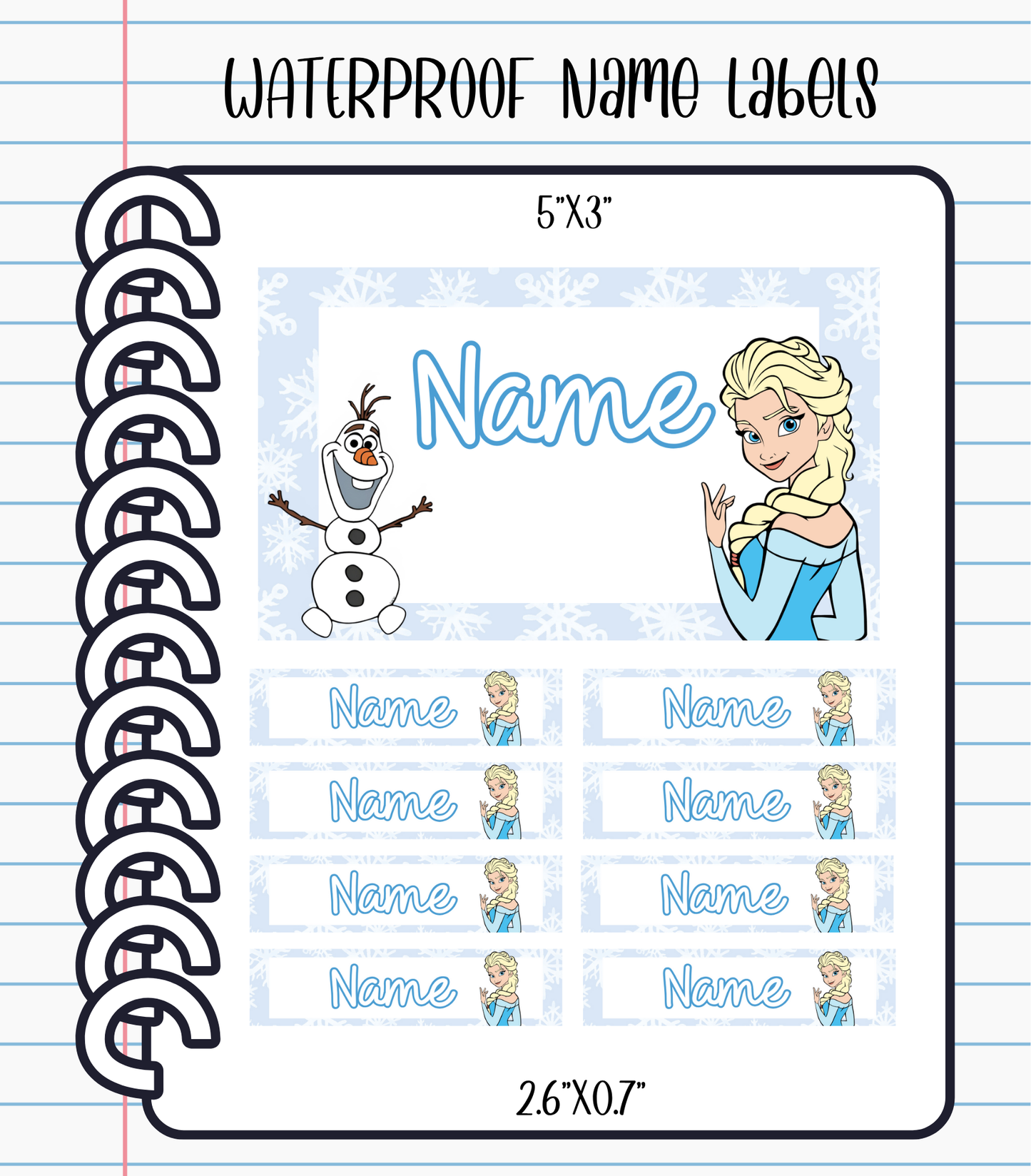 Waterproof Kids Name Labels, Pack of 9