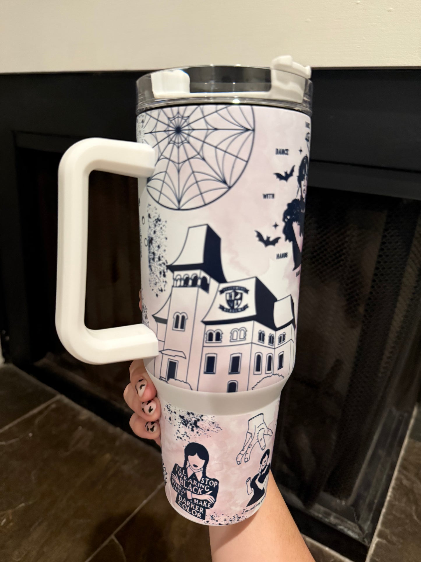 Glow-in-the-Dark Wednesday Addams Stanley Dupe Tumbler 40oz