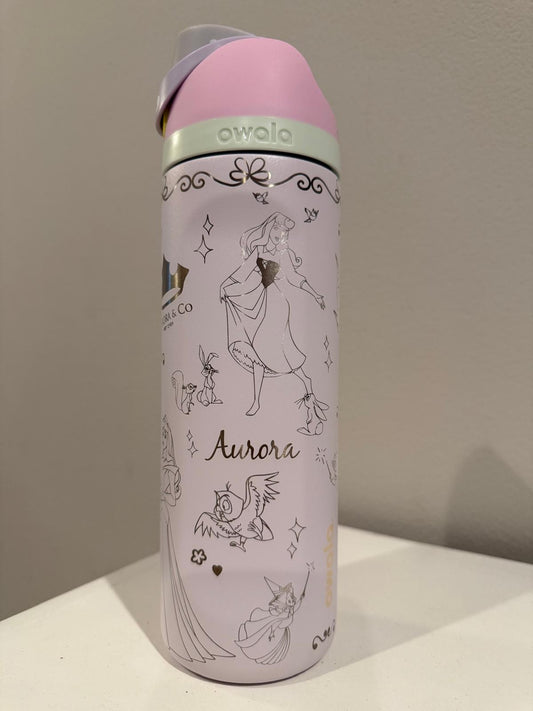 Sleeping Princess Princess Engraved Owala FreeSip 24oz