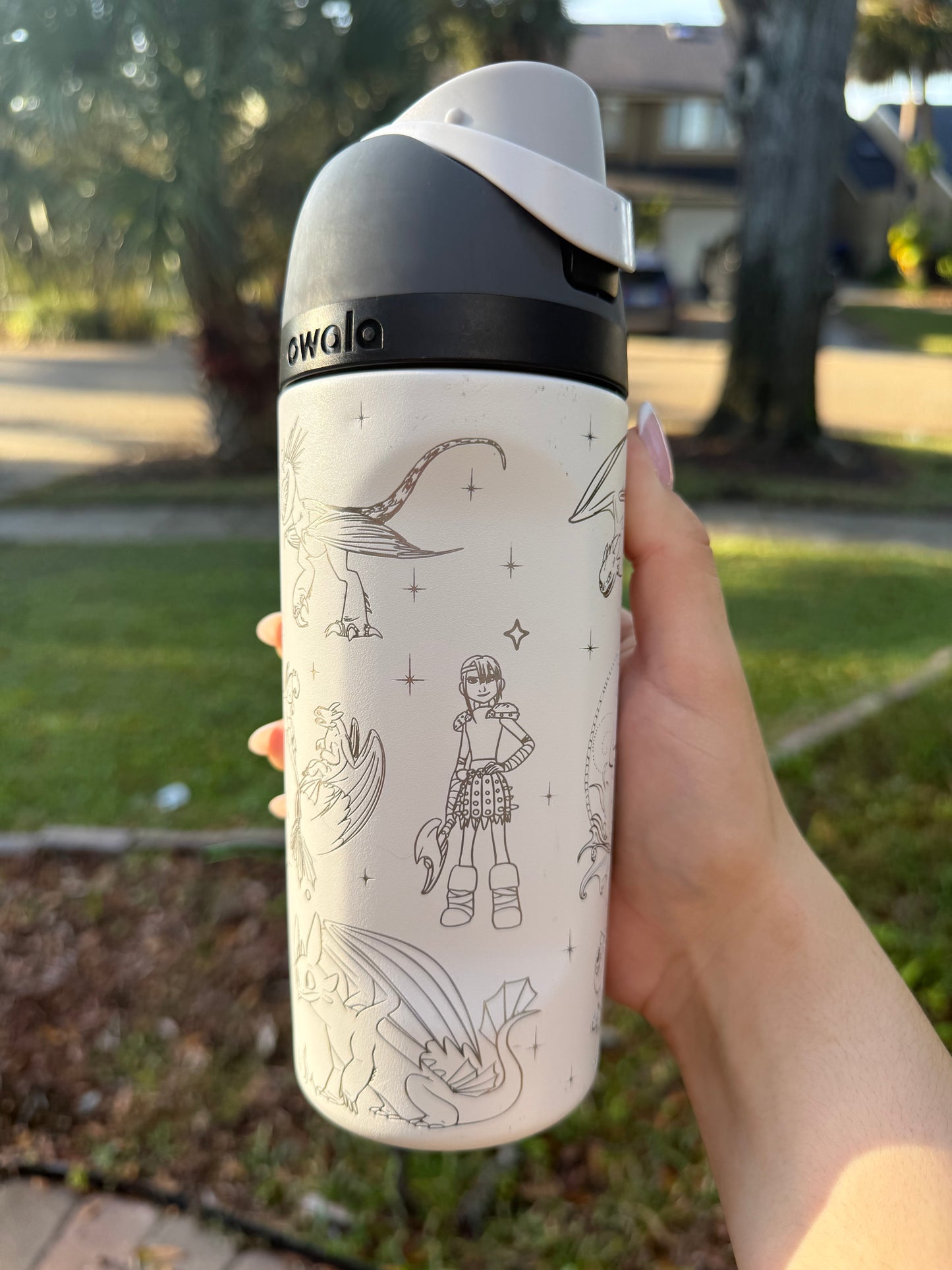 Dragon Engraved Owala Free Sip 16oz, Toothless dragon