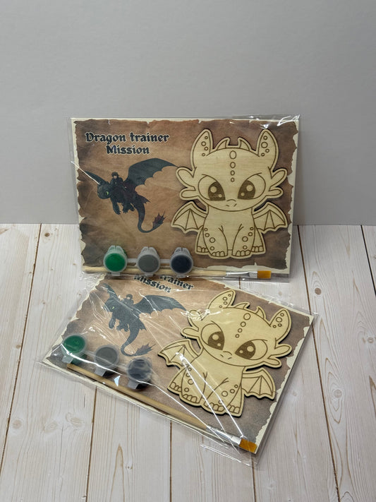 Personalized Party Favor Painting Kit for Kids, Dragon Birthday Party, Toothless Dragon Coloring Kit for kids