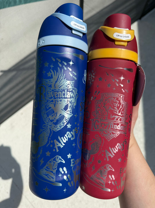 Harry Potter Engraved Owala FreeSip, Gryffindor or Ravenclaw or Hufflepuff