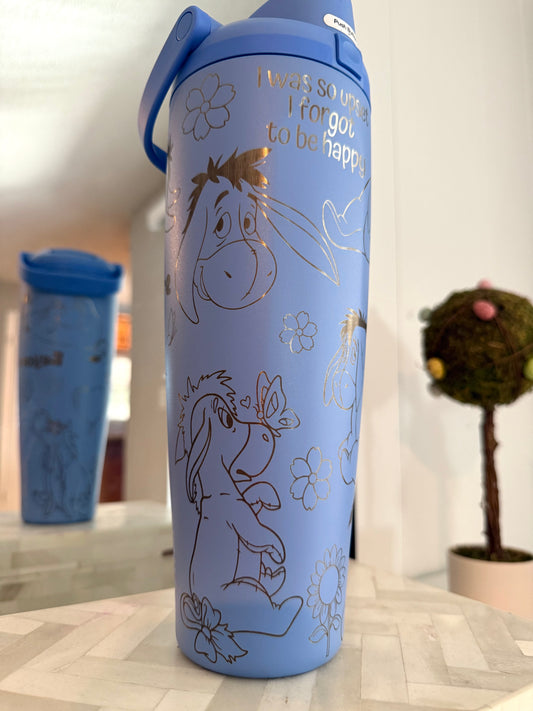 Eyeore Engraved Owala Free Sip, Pooh and Friends