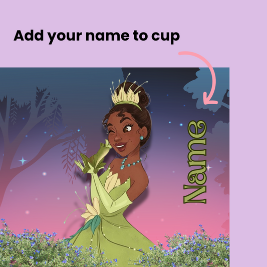 Princess & Frog Personalized 20oz Cup with Straw, Add your Name to Stainless Steel Tumbler