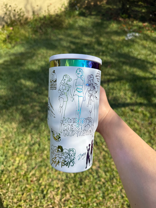 Demon Hunters Tumbler, Kpop 20oz Engraved Cup