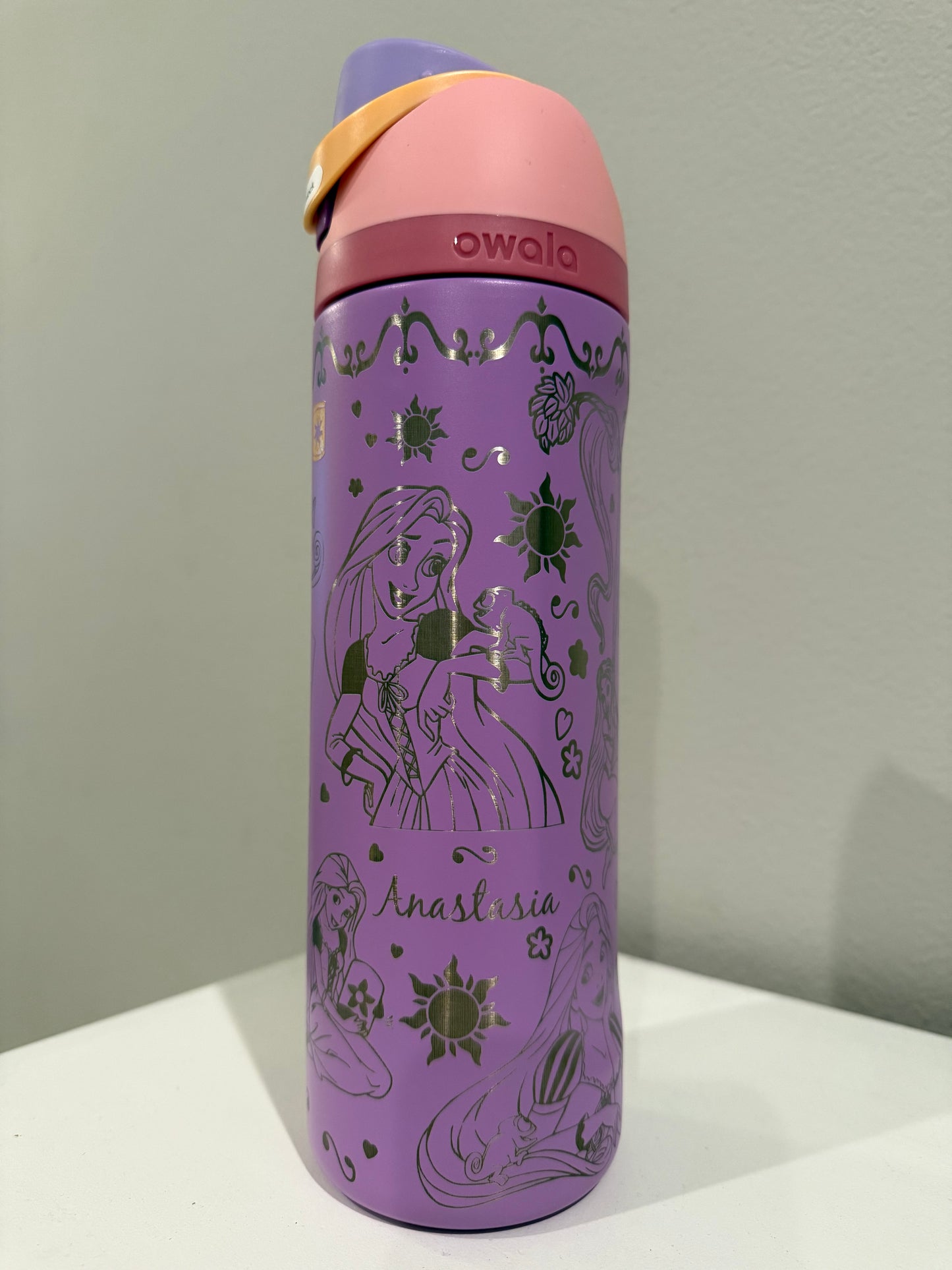 Disney Tangled Movie Princess Engraved Owala Free Sip, Rapunzel Tumbler
