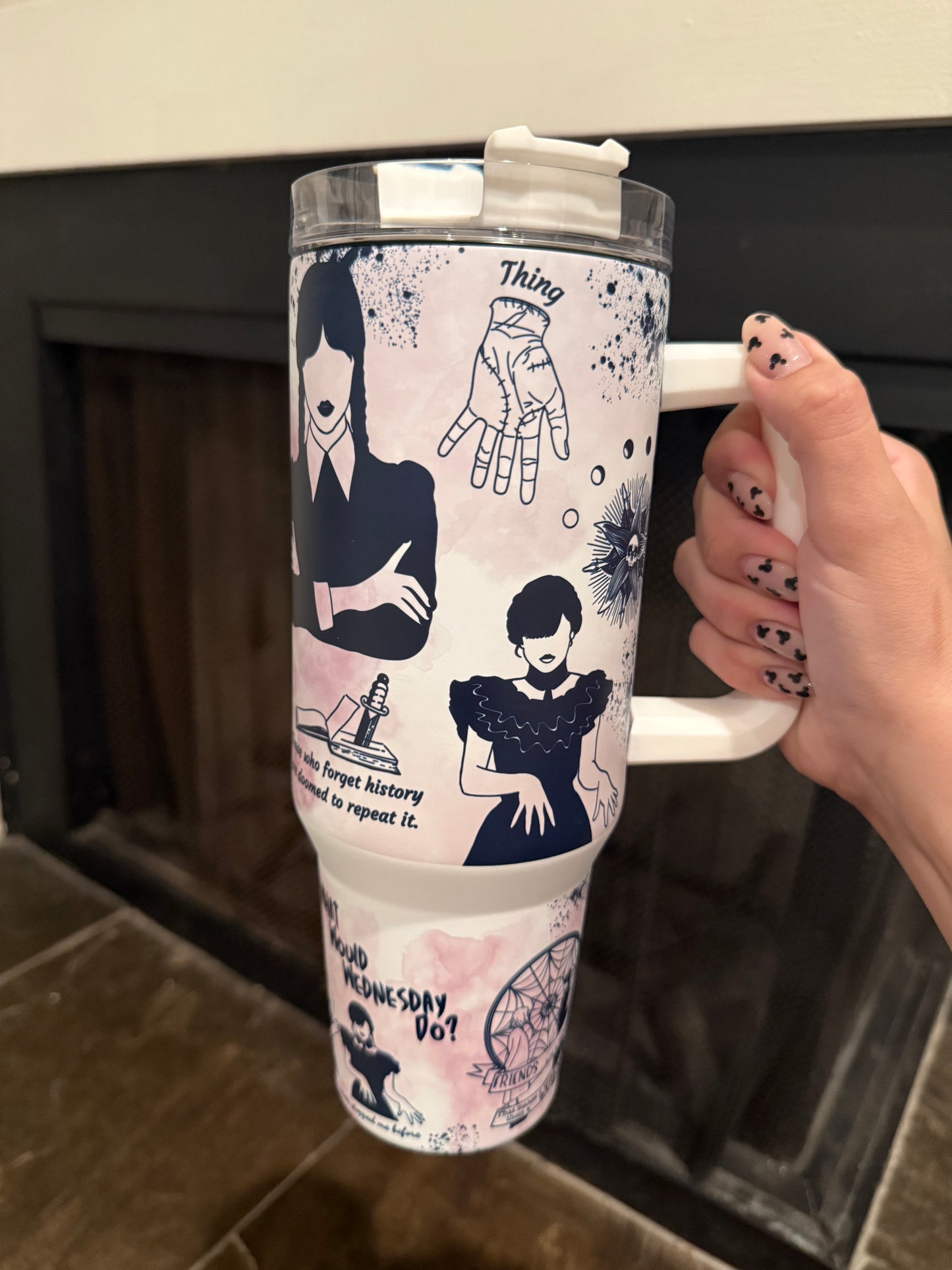 Glow-in-the-Dark Wednesday Addams Stanley Dupe Tumbler 40oz