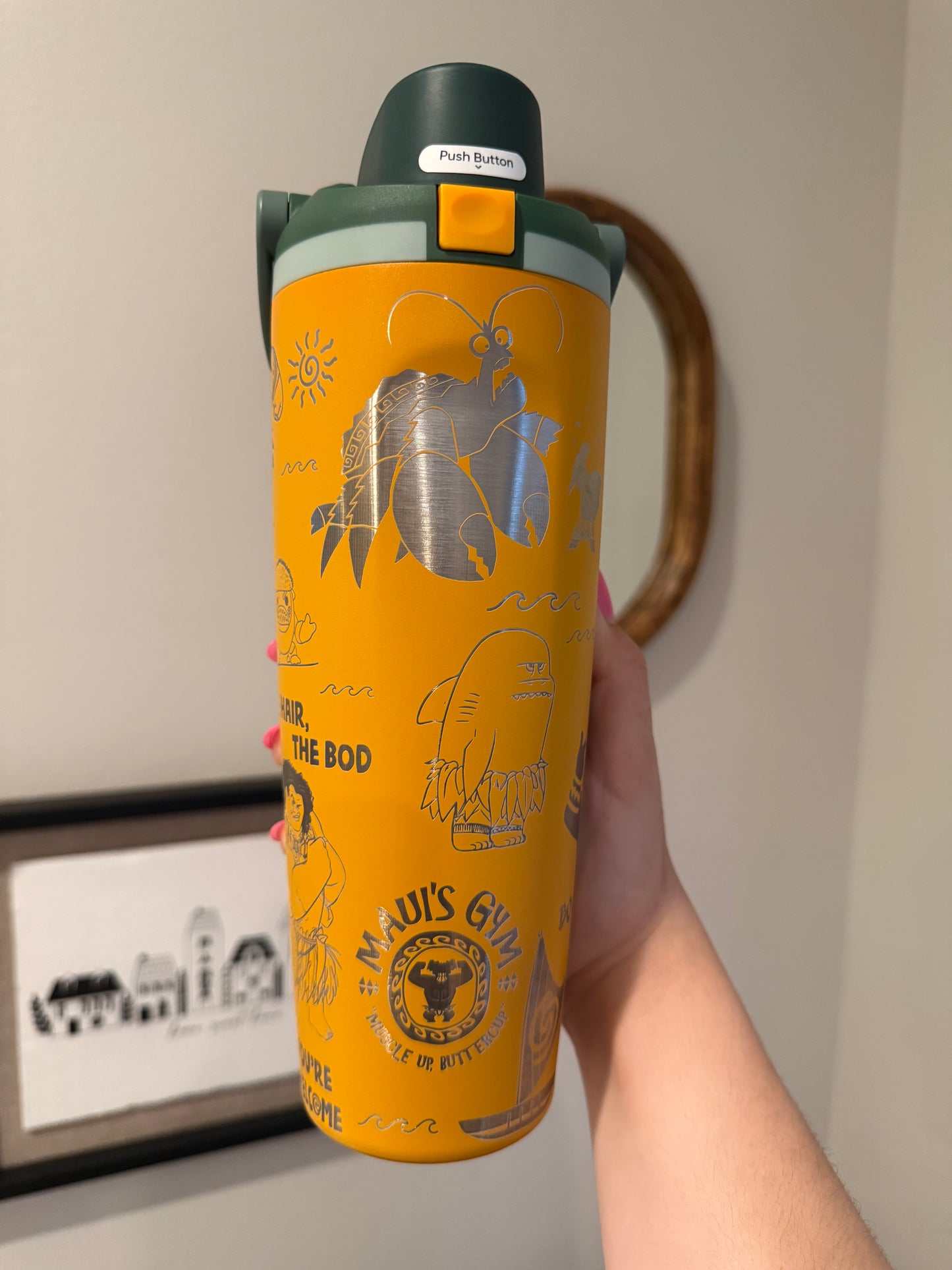 Custom Engraved Owala, Disney Maui Moana, 30oz or 40oz Free Sip Sway, Laser Engraved, Maui Tumbler, Disney engraved gifts, Hei hei Maui