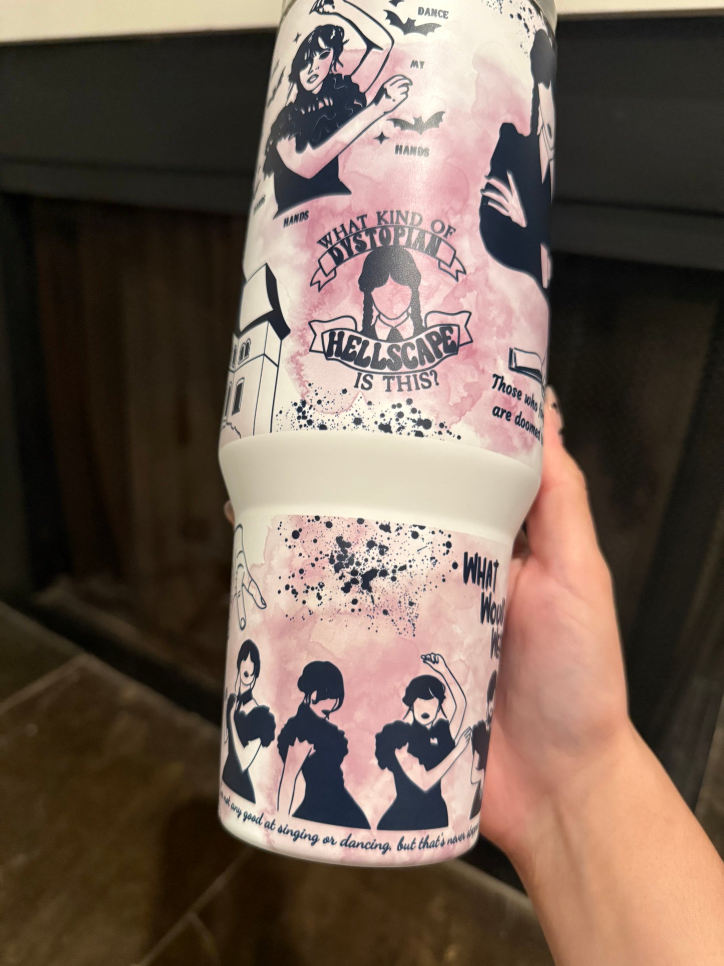 Glow-in-the-Dark Wednesday Addams Stanley Dupe Tumbler 40oz