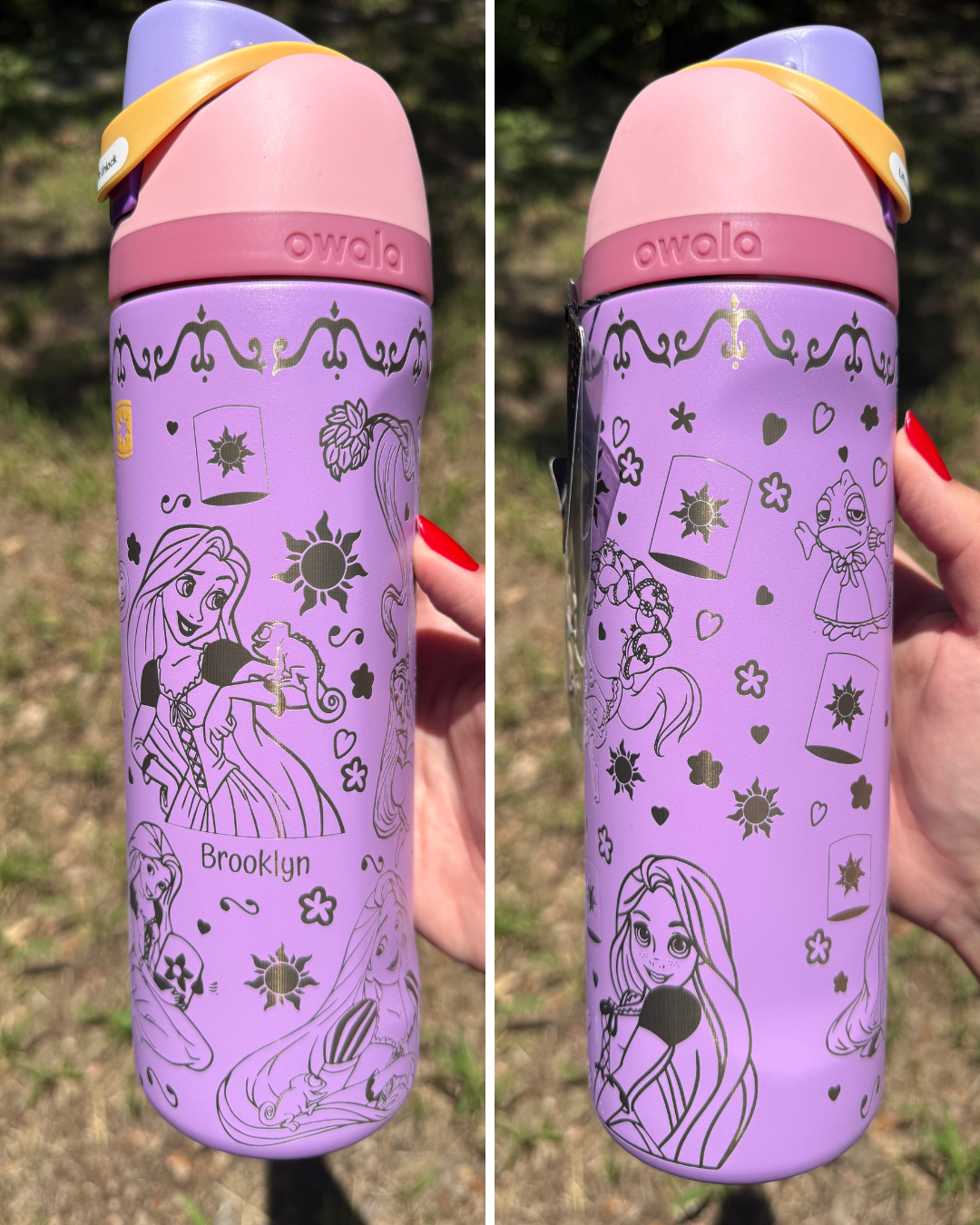 Purple Princess Engraved Owala Free Sip 24oz Special Edition