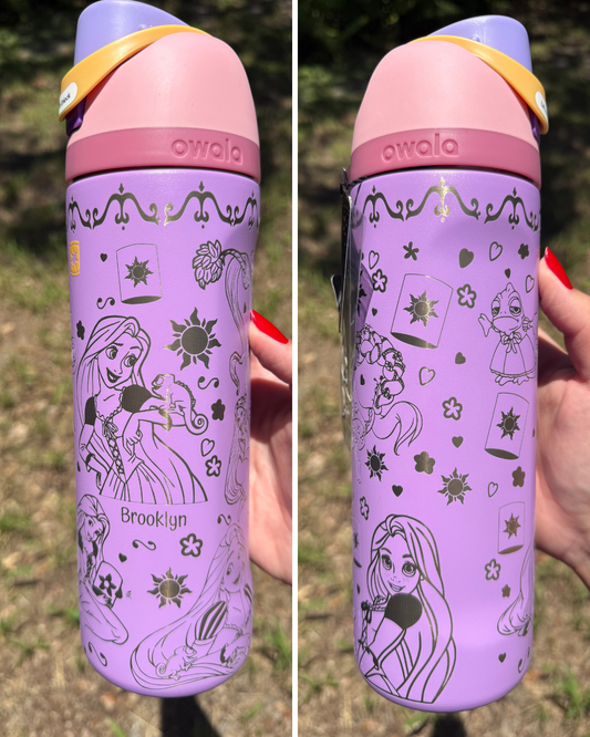 Purple Princess Engraved Owala Free Sip 24oz Special Edition