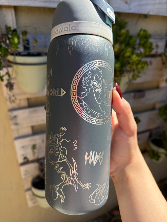 Villains Hades Owala Engraved Tumbler, 32oz