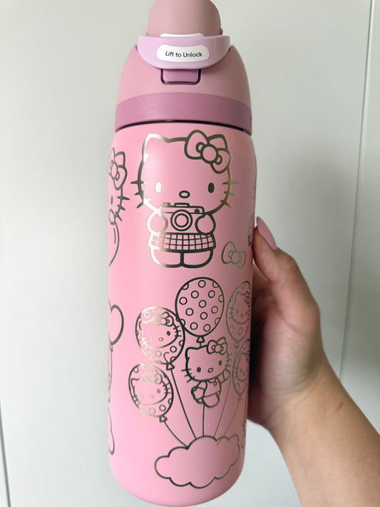 Kitty Engraved Owala 32oz Tumbler