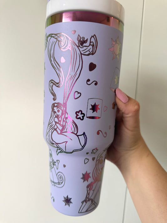Long Hair Princess Engraved 40oz Tumbler