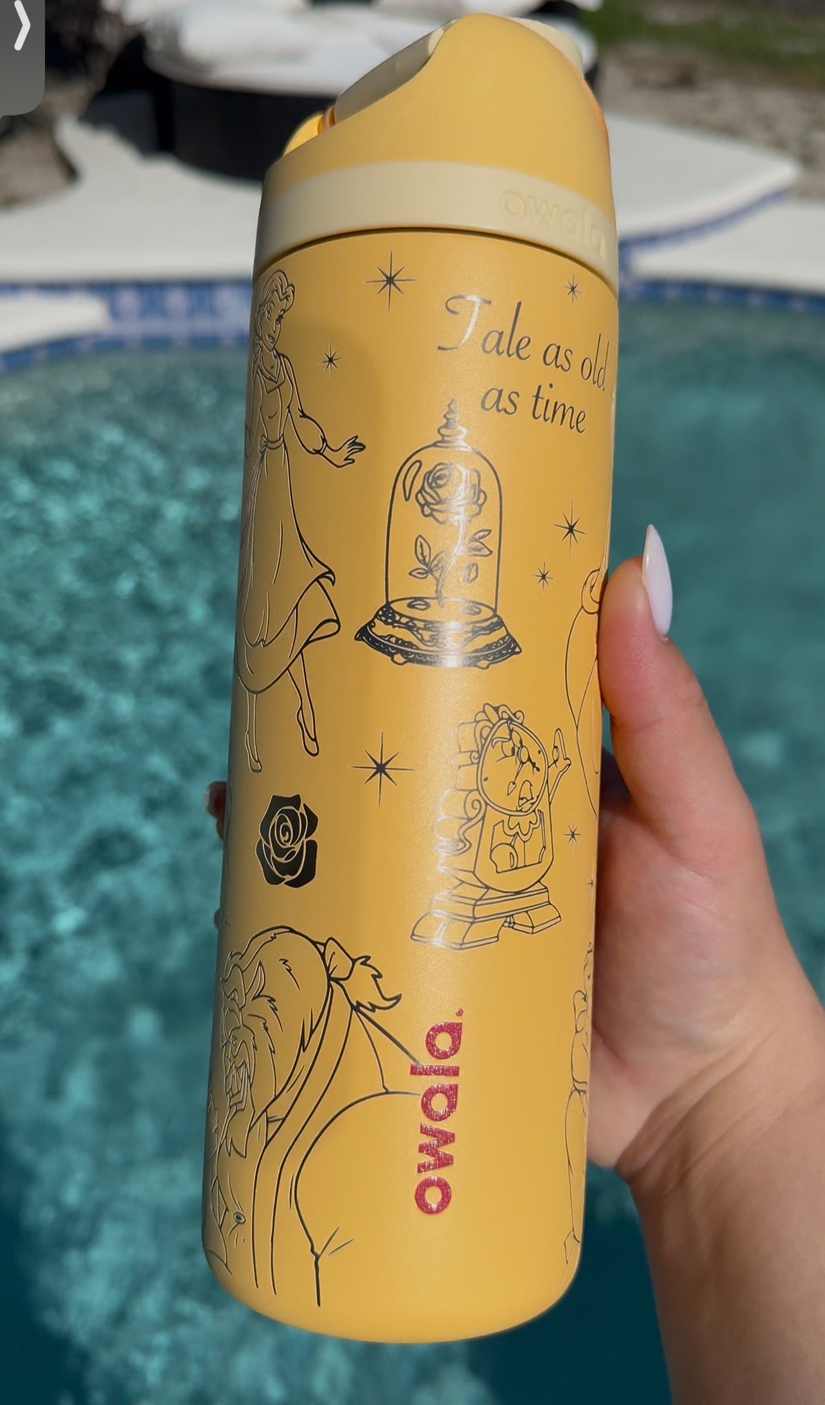 SALE Yellow Princess Engraved Owala Free Sip 24oz, Special Edition