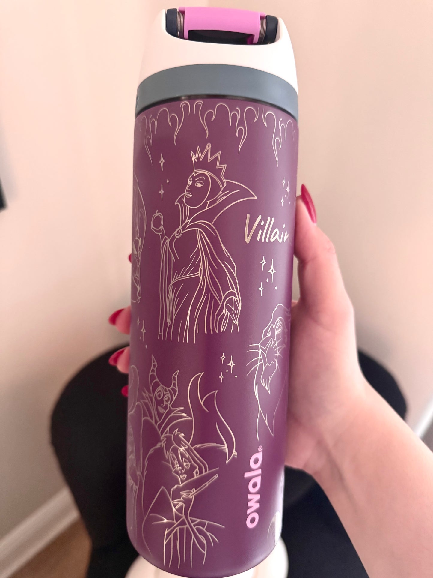 Ready to Ship Engraved Owala, Disney Villains 24oz