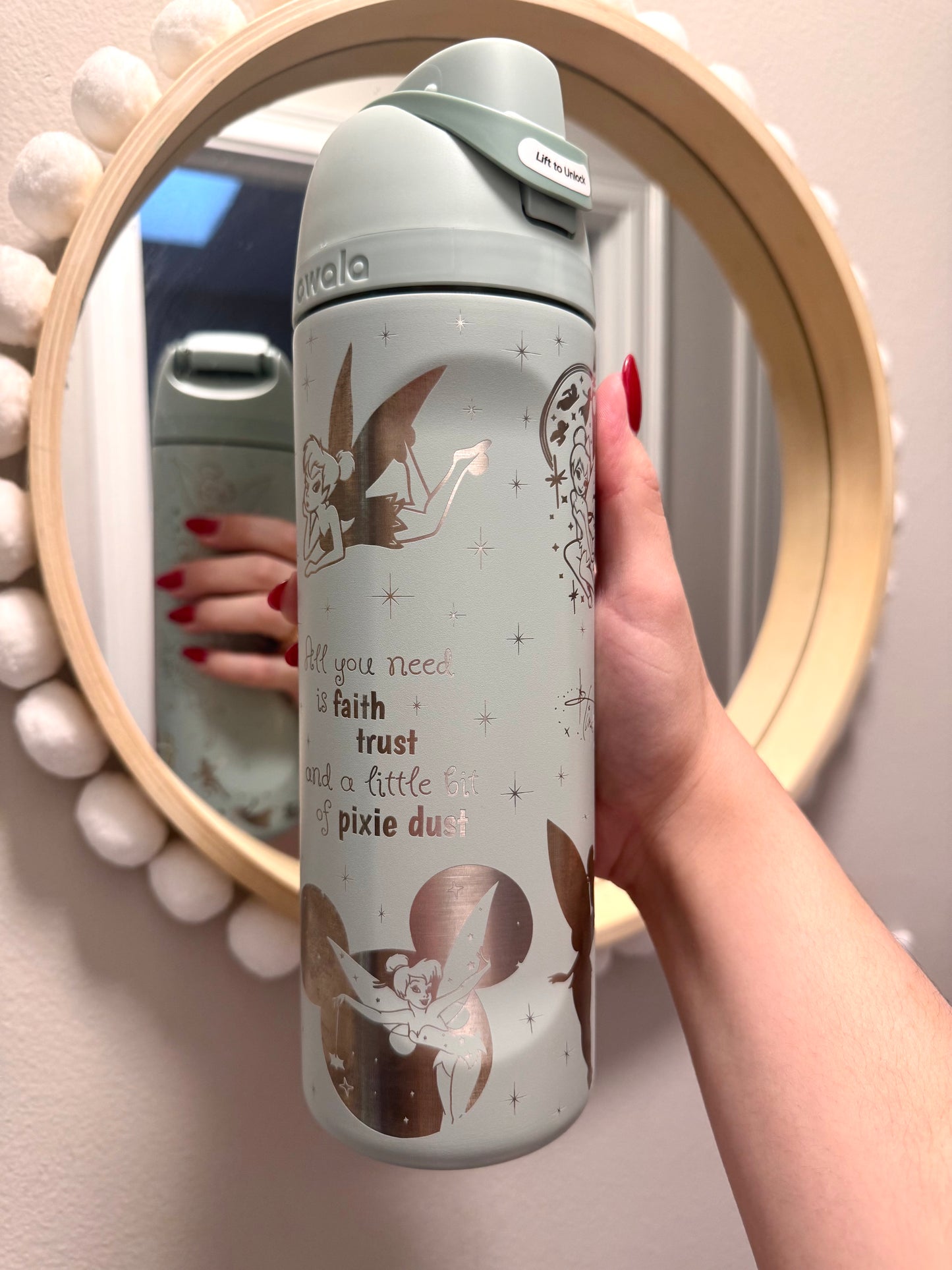 Ready to Ship Engraved Owala, Tinker Bell 24oz