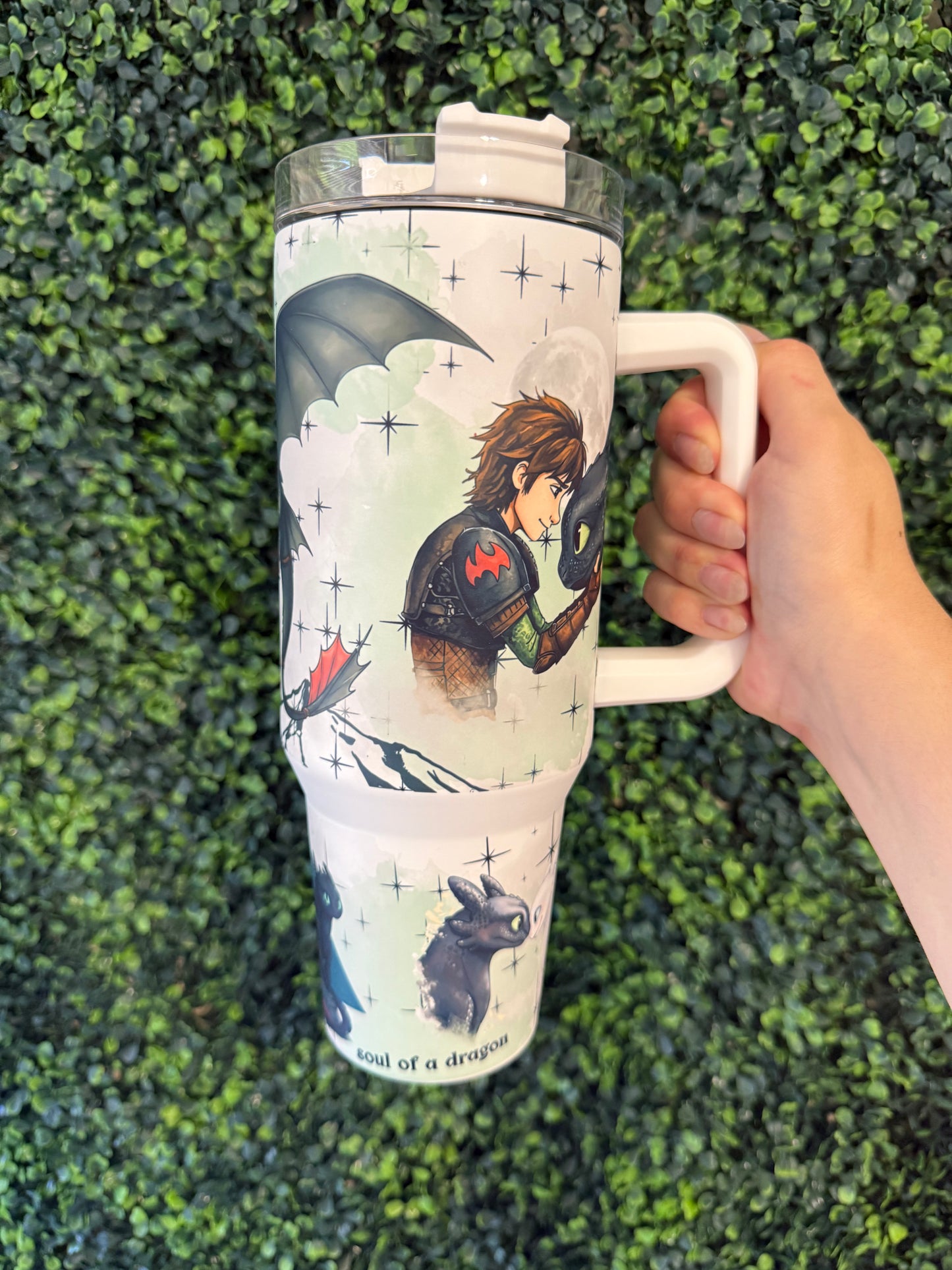 Glow in the Dark Toothless and Hiccup 40oz Tumbler, How to train your Dragon
