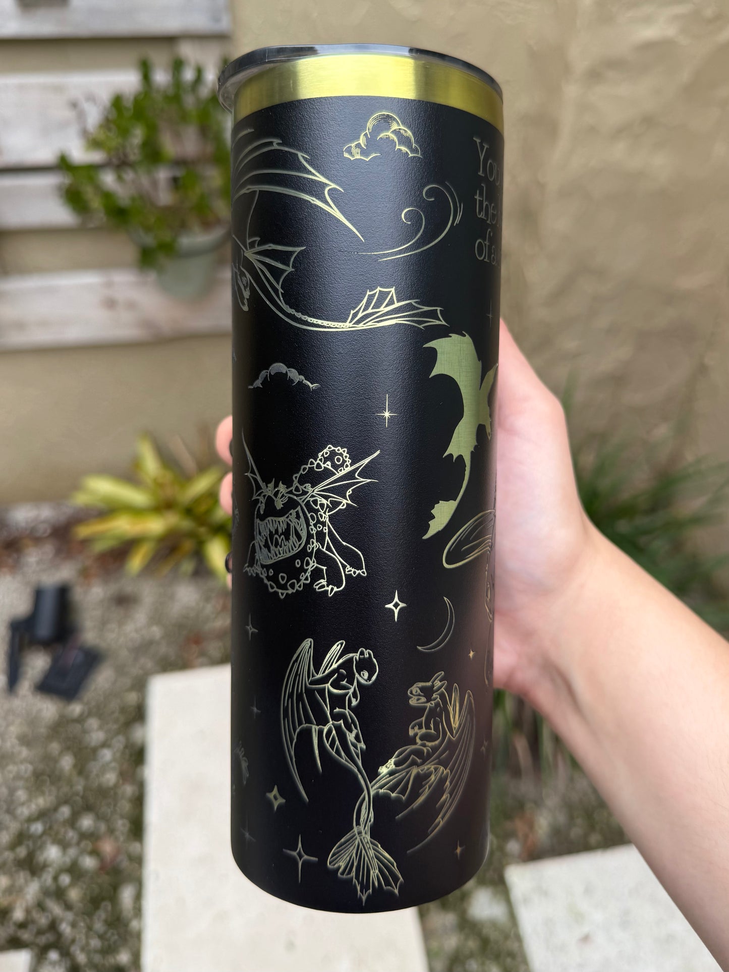 Toothless Hiccup Tumbler, How to Train your Dragon Merch, Rainbow Engraved Tumbler