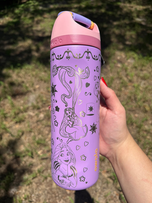 Disney Tangled Movie Princess Engraved Owala Free Sip, Rapunzel Tumbler