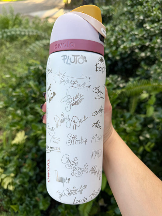 Disney Autographs All Pals Owala Engraved Free Sip, 32oz