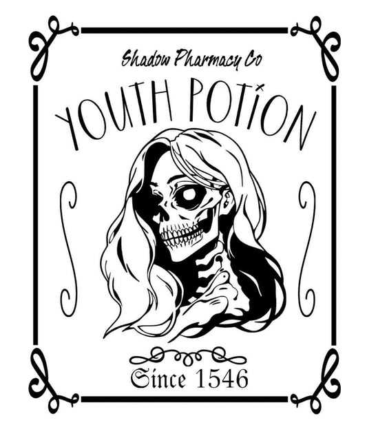 Halloween Personalized Youth Potion Glass Tumbler 16oz Bamboo Lid Skeleton Scary Beauty Iced Coffee Cup