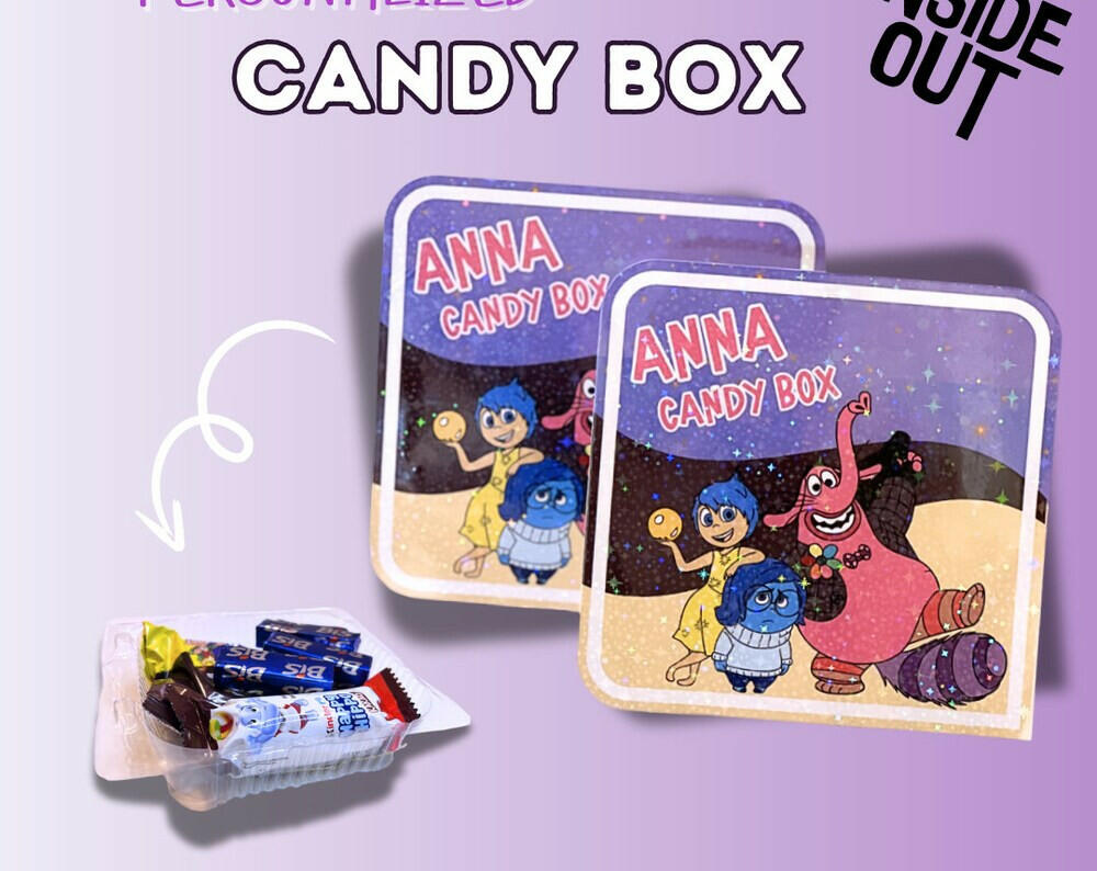 Personalized Party Favor Candy Box Inside Out Movie Theme Set of 6