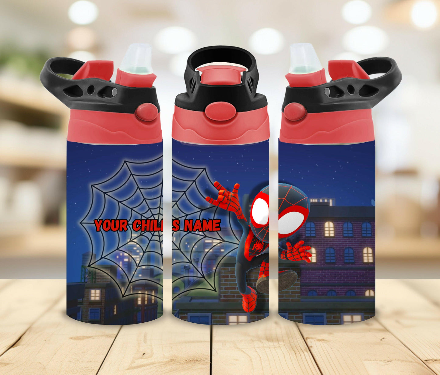 Kids Personalized Spidey and Friends 12oz Insulated Straw Cup, Custom Tumbler with Name for Back to School Spidey and Hulk Marvel Superhero