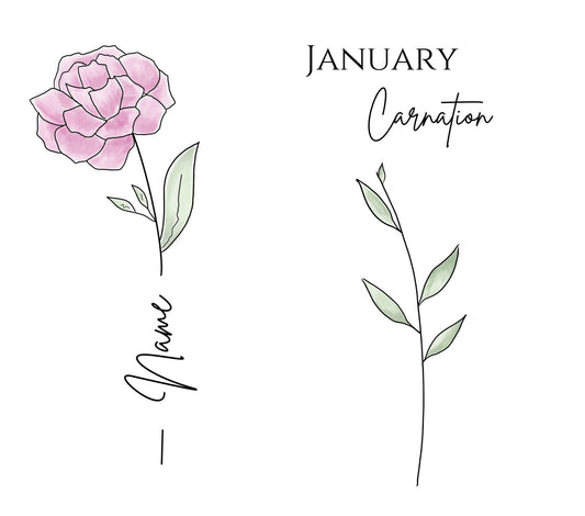 Personalized Birth Flower 20oz Skinny Tumbler with Name and Month Foral - Perfect Keepsake gift for her - Gift for Bridesmaid