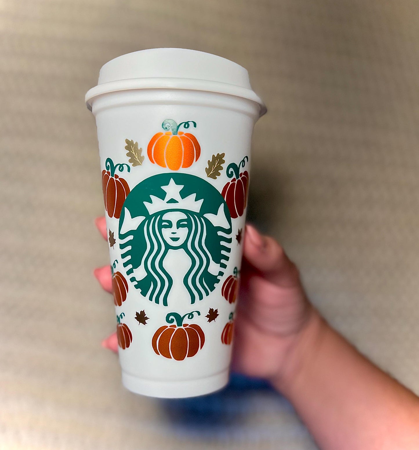 Fall Pumpkin Spice Coffee Cup Reusable Giftable Starbucks Hot Cup, ADD YOUR NAME