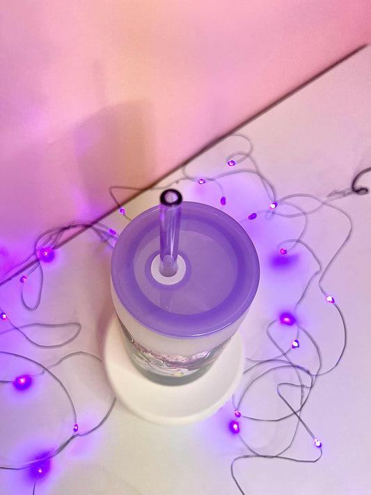 Villains Tumbler 16oz Iced Coffee Cup with Purple Straw and Lid, Mermaid Sea Witch Maleficent Queen Halloween Tumbler