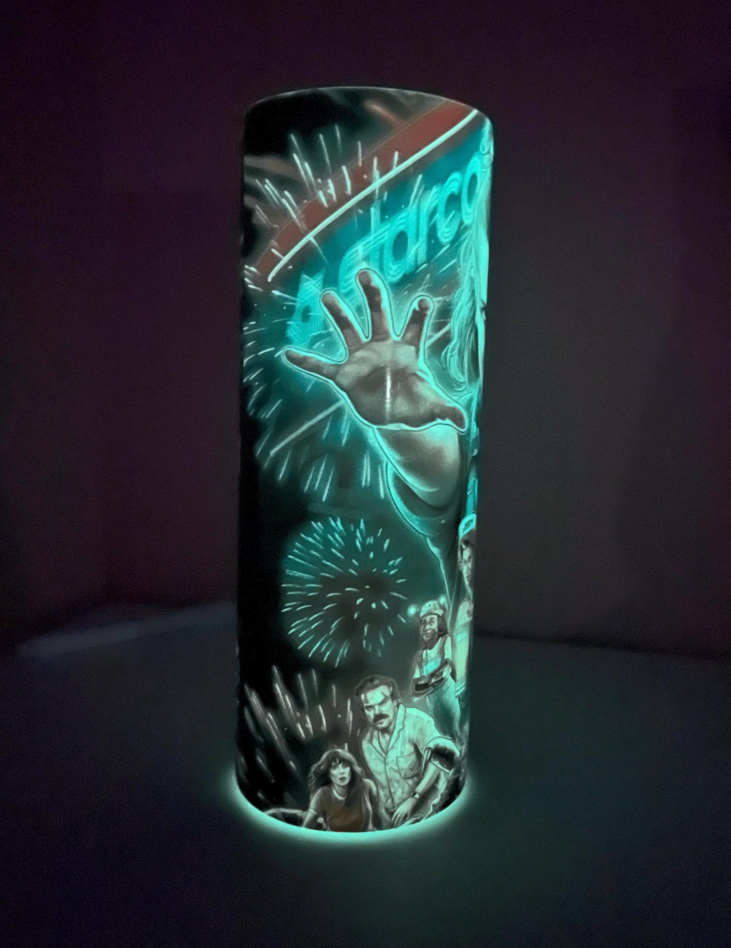 Stranger Things Cup Glow in the Dark 20oz Eleven Demogorgon Tumbler Coffee Cup Insulated Travel Mug, To match Your Halloween Costume