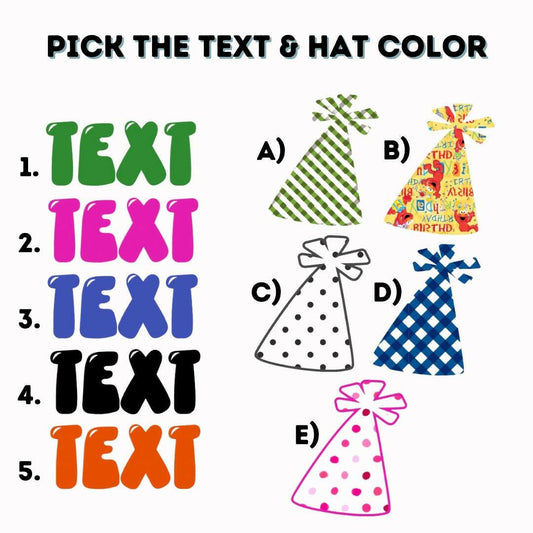 Personalized Party Hats With Face Photo and Name, for Kids Birthday parties to decorate with Balloons