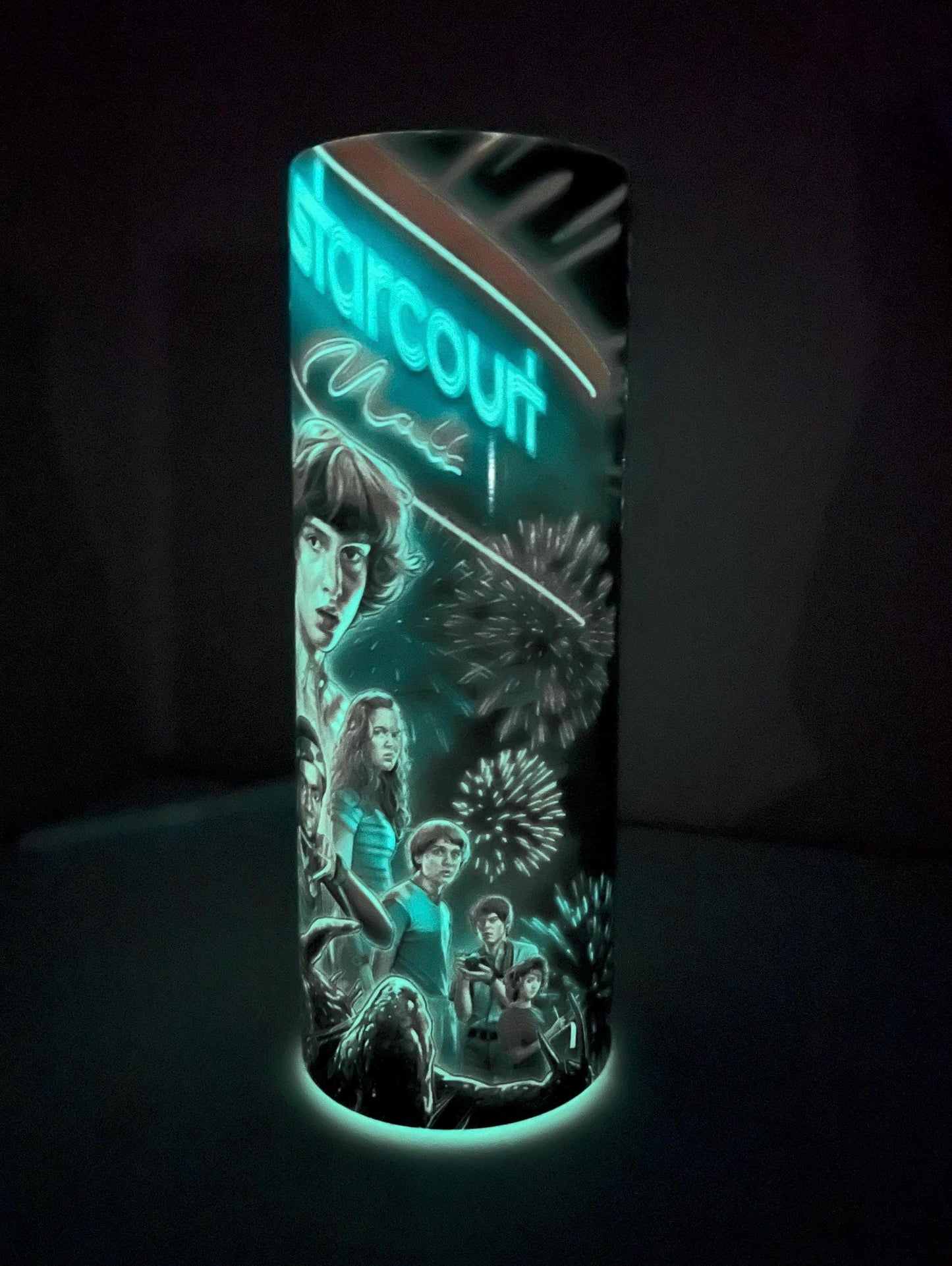 Stranger Things Cup Glow in the Dark 20oz Eleven Demogorgon Tumbler Coffee Cup Insulated Travel Mug, To match Your Halloween Costume