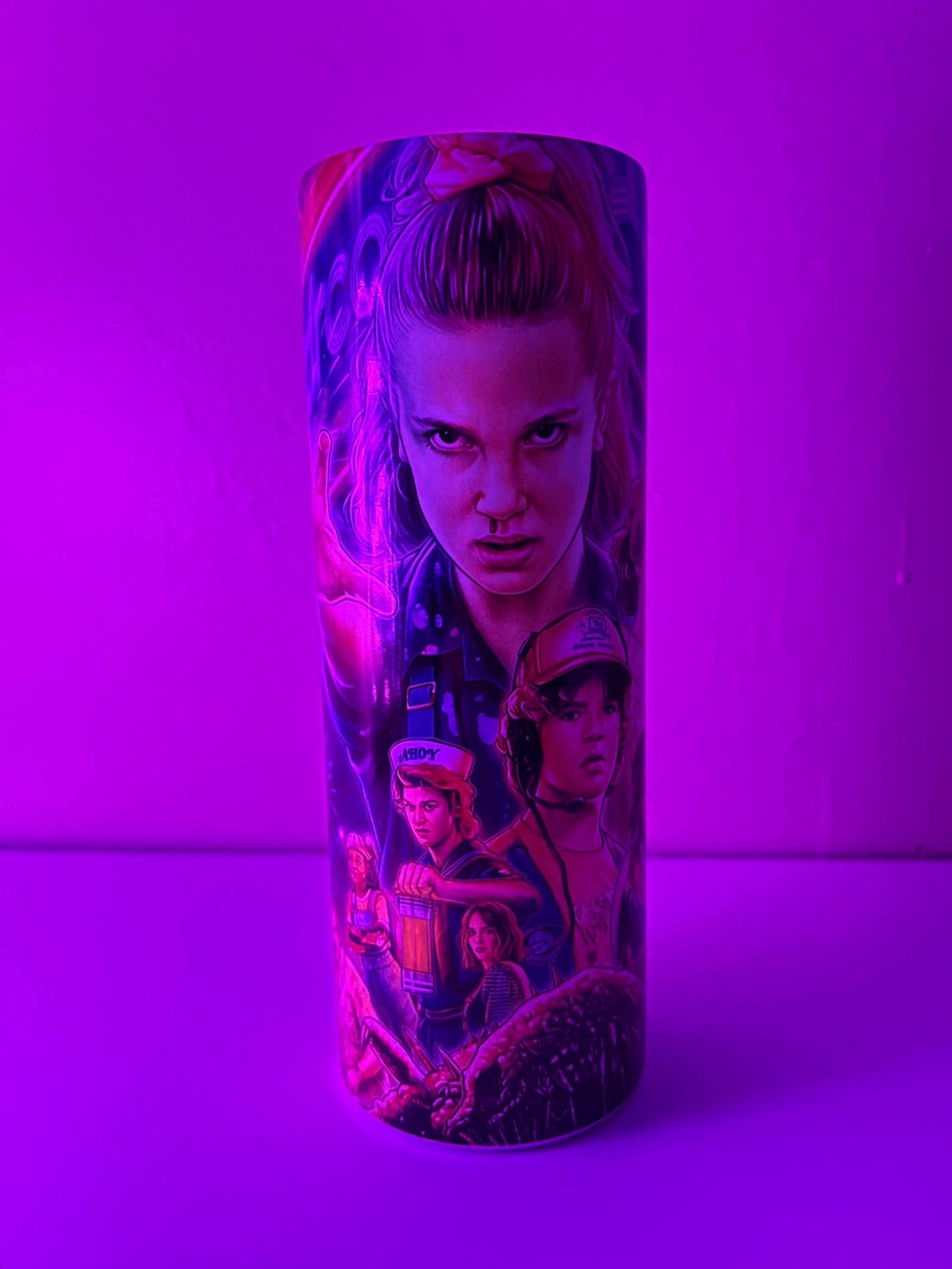 Stranger Things Cup Glow in the Dark 20oz Eleven Demogorgon Tumbler Coffee Cup Insulated Travel Mug, To match Your Halloween Costume