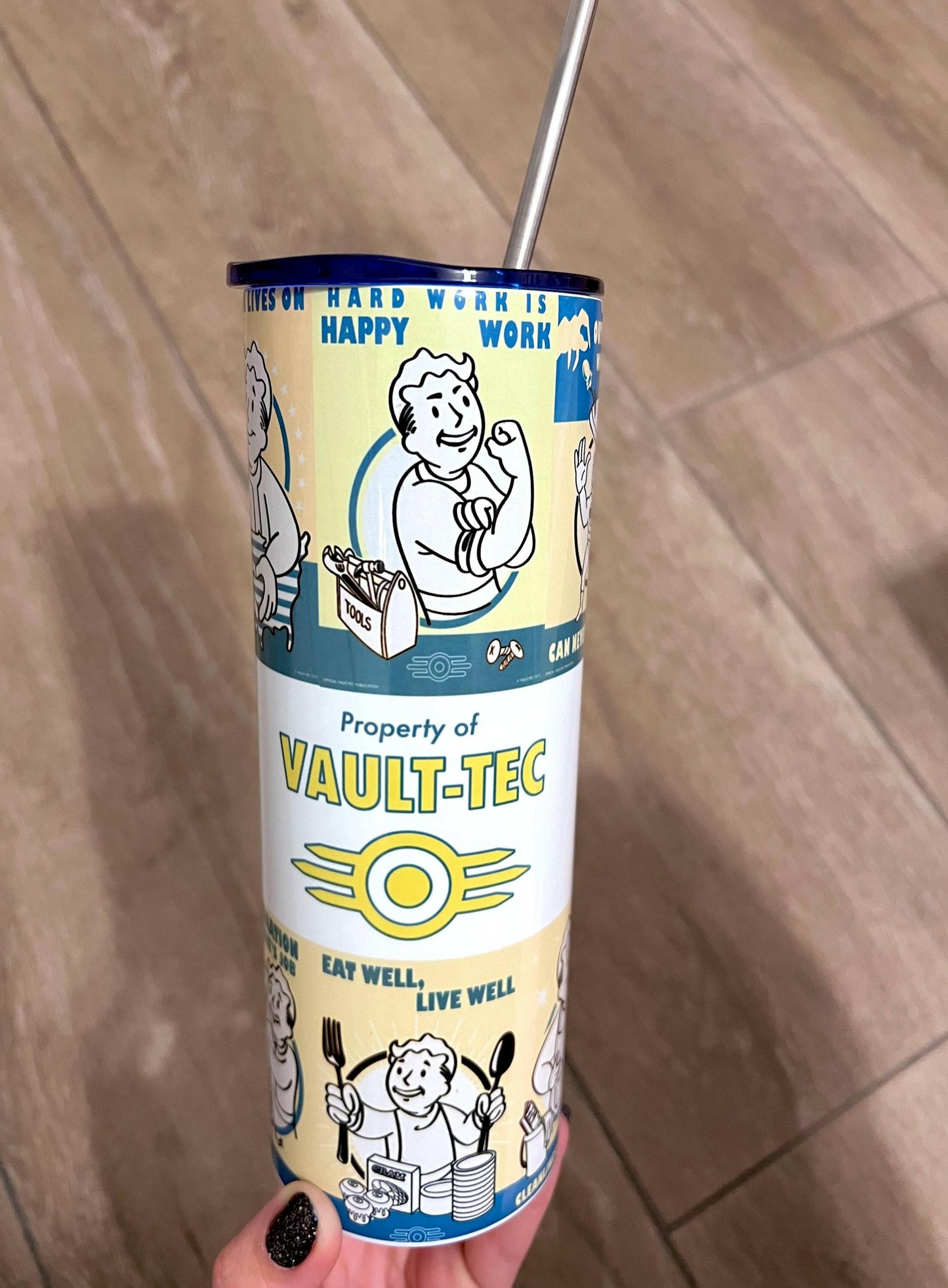Fallout Inspired Vault Boy 20oz Tumbler, Iced Coffee Cup, Cosplay Gift, Vault Dwellers, Nuka Cola, Fallout Fan Art, Vault Boy gift