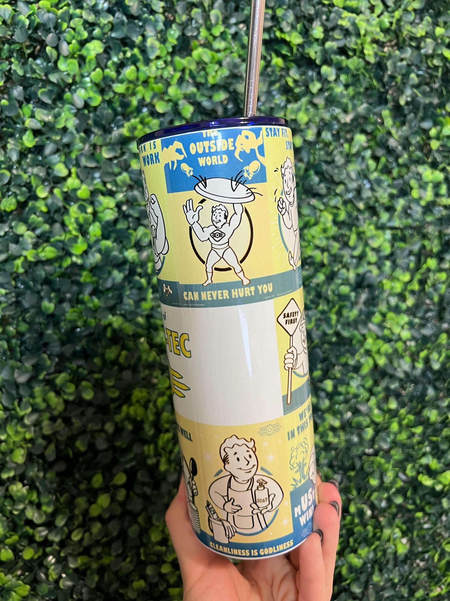 Fallout Inspired Vault Boy 20oz Tumbler, Iced Coffee Cup, Cosplay Gift, Vault Dwellers, Nuka Cola, Fallout Fan Art, Vault Boy gift