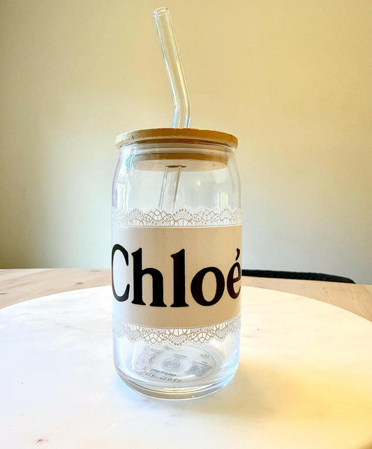 Designer Inspired 16oz Iced Coffee Cup, Neutral prints, Aesthetic gift for her birthday, Bridal cup