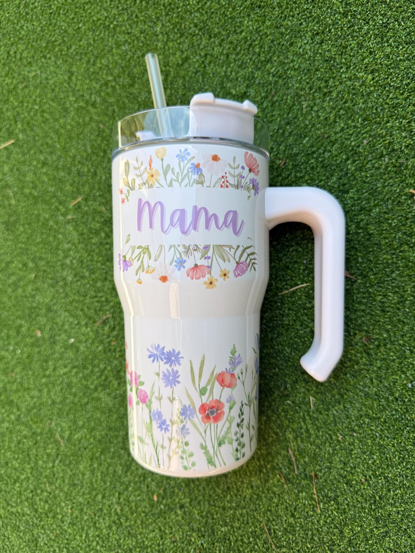 Mama Tumbler Floral, Mama Gift, Personalized Mom Birthday Gift 20oz 40oz Tumbler, Mom Cup