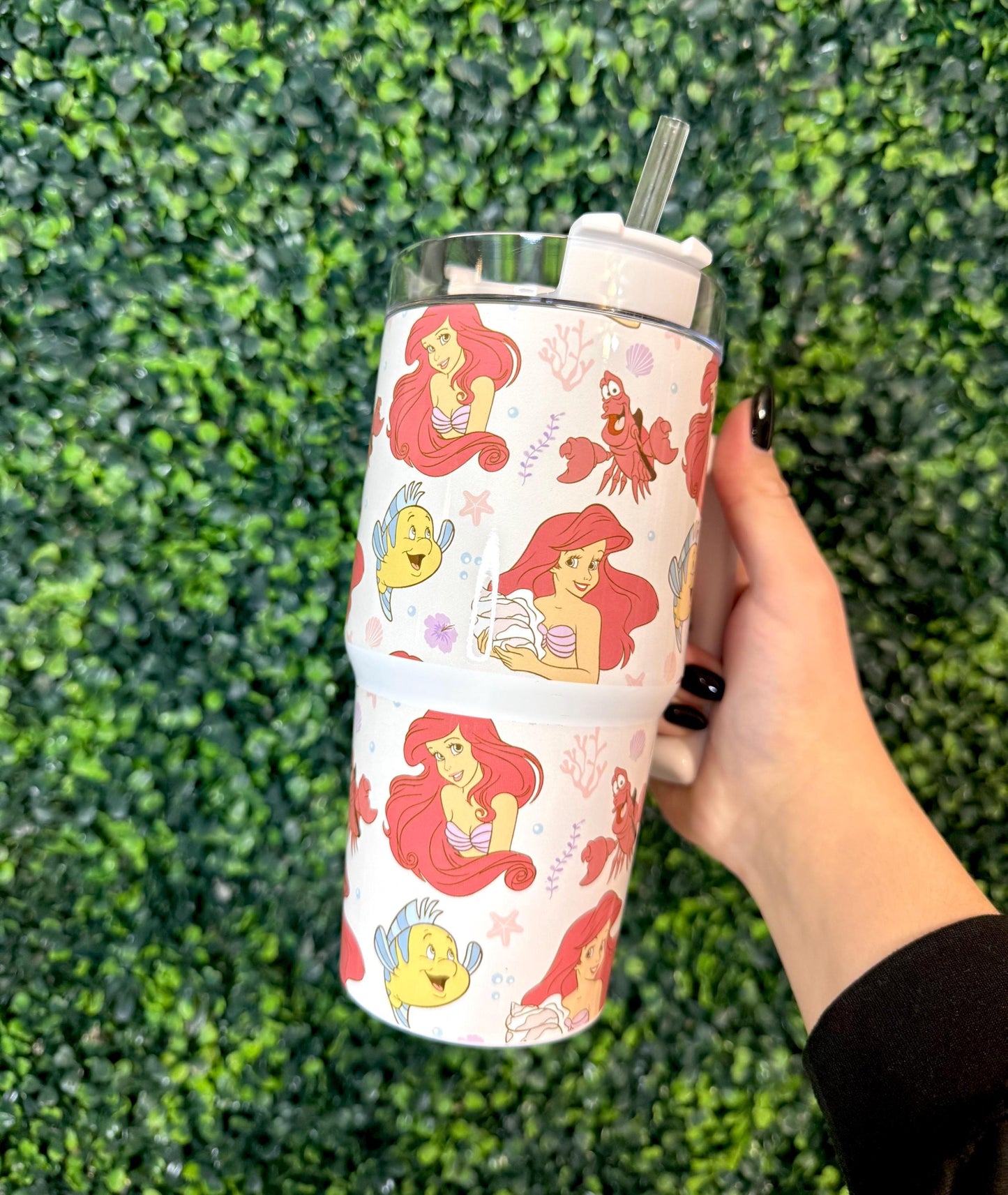Kids Tumbler 20oz Cup with Handle, Little Mermaid, Kids Water Bottle, perfect Birthday Gift, Ariel