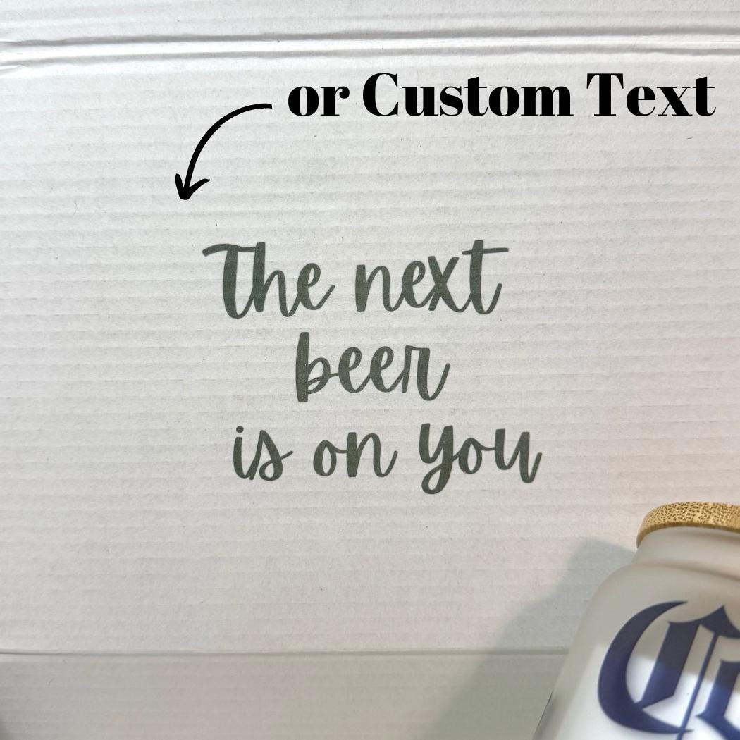 Gift for him, Beer Gift, Cup gift Set with Matching Coaster, Corona Beer, Dad Gift