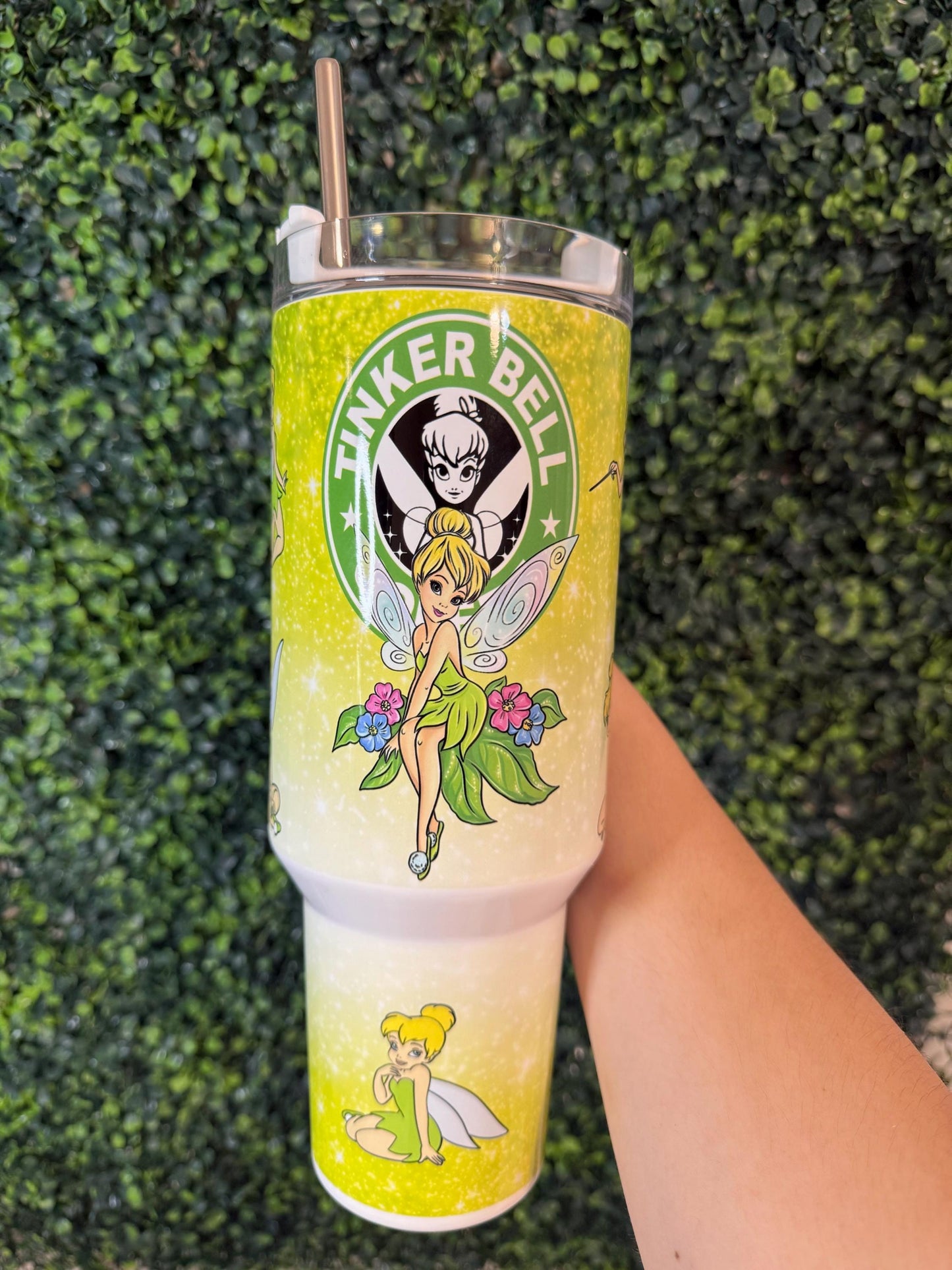 Tinker Bell, Tumbler 40oz, Stainless Steel Cup with Handle, Princess Water Bottle, perfect gift for her