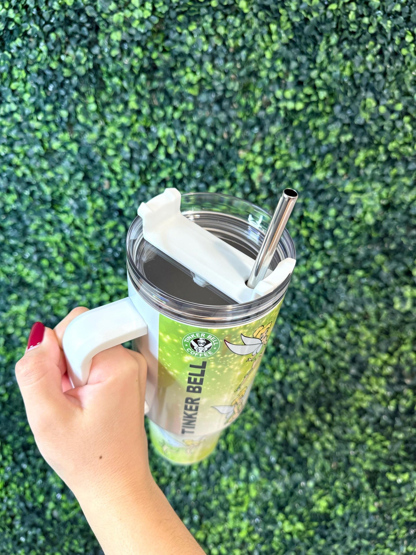 Tinker Bell, Tumbler 40oz, Stainless Steel Cup with Handle, Princess Water Bottle, perfect gift for her
