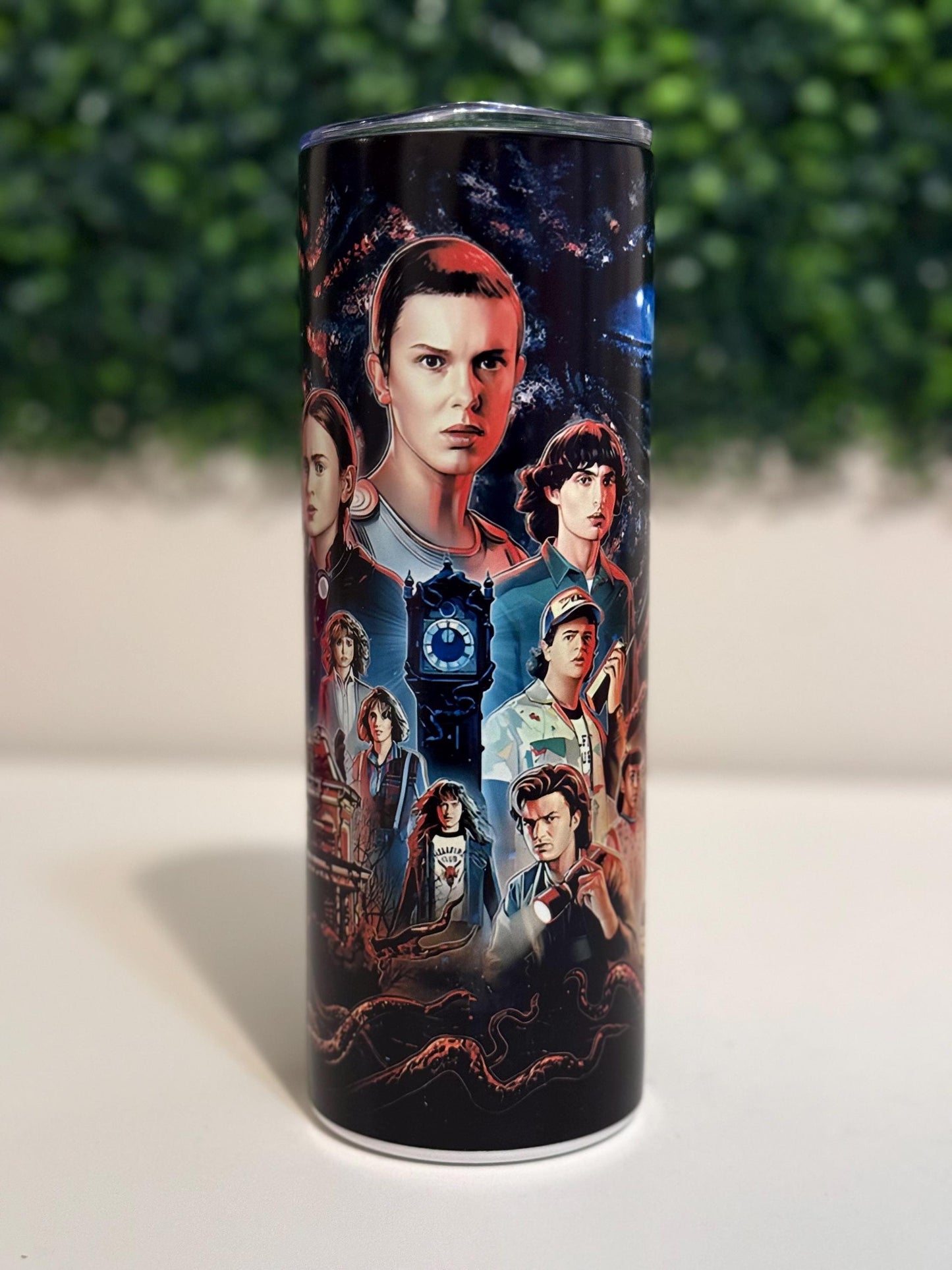 Stranger Things Cup Glow in the Dark 20oz Eleven Demogorgon Tumbler Coffee Cup Insulated Travel Mug, To match Your Halloween Costume