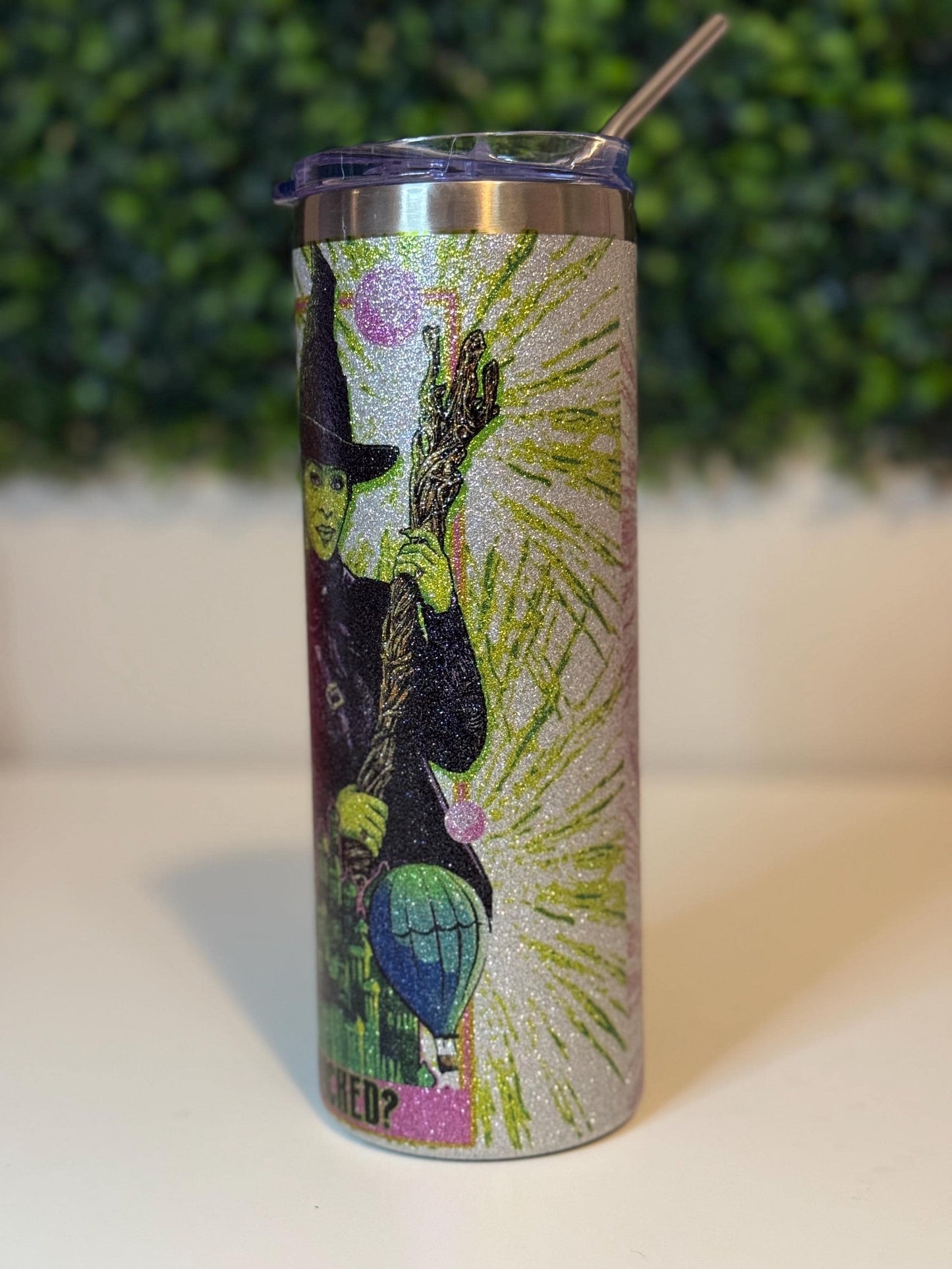 Wicked Glitter 20oz Tumbler, Glinda witch ,Elphaba Wicked, Defy Gravity, Glinda Elphaba, Wizard of Oz, Gift for her