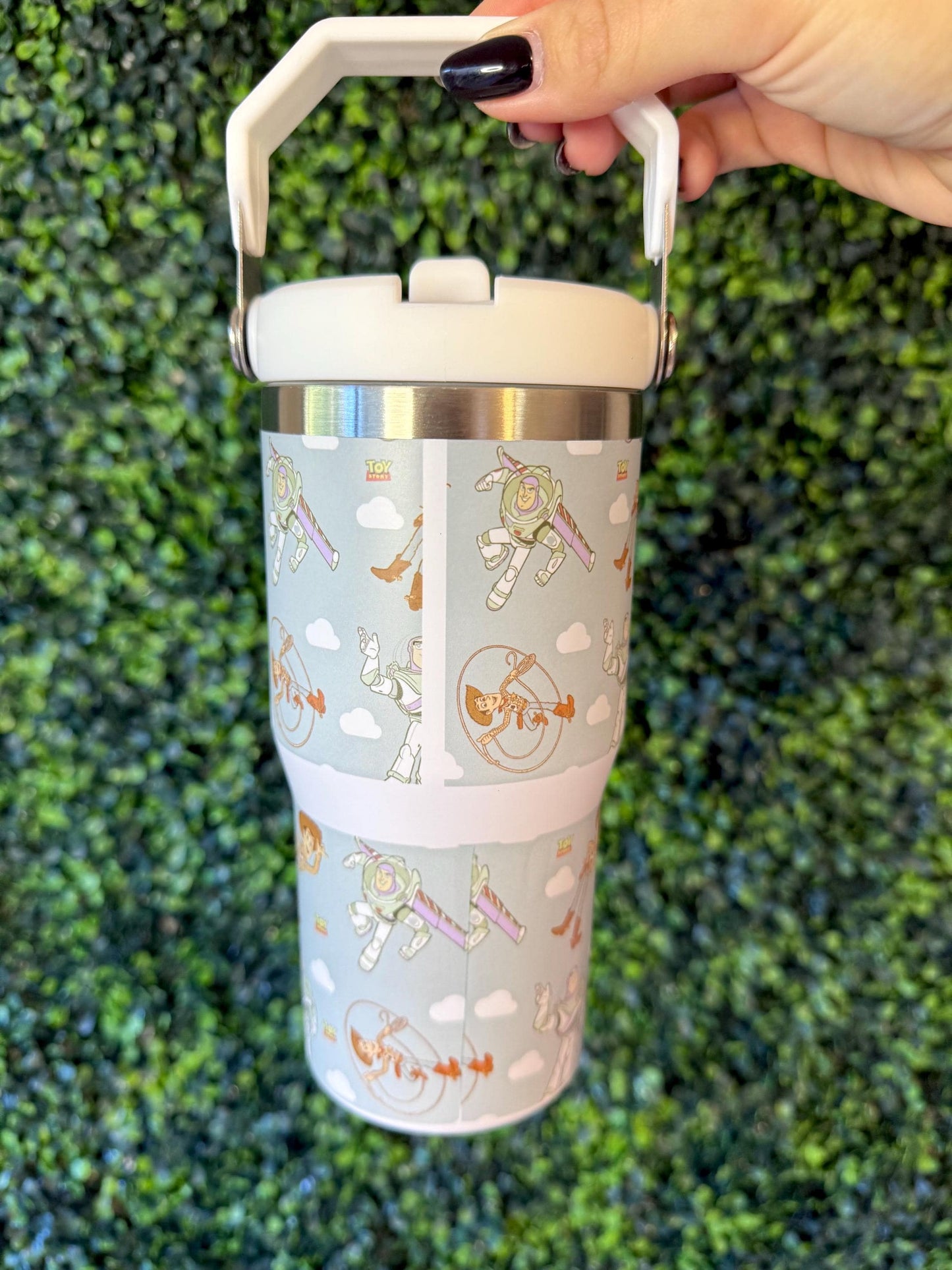 Kids Tumbler 20oz Flip Straw Water Bottle, Toy Story, Woody Buzz Lightyear, Tumbler with Handle, perfect Birthday Gift, Toy Story bottle