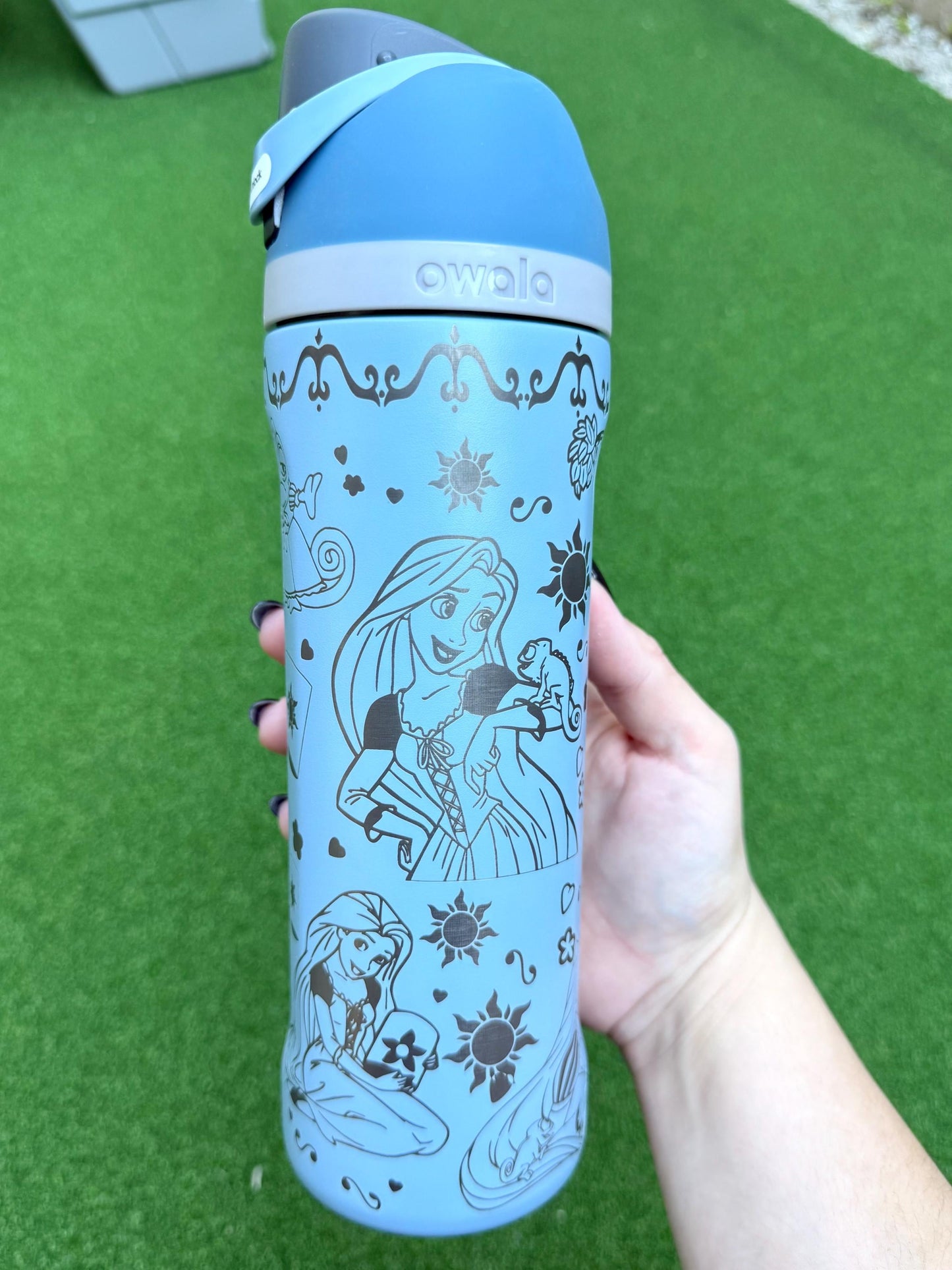 Custom Engraved Owala, Tangled Movie Princess, 24oz Free Sip, Engraved tumbler, Rapunzel princess