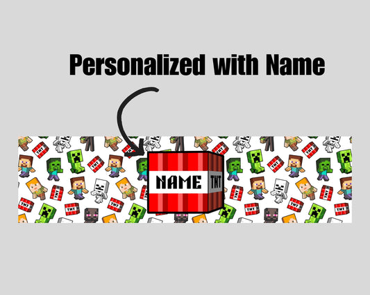 Kids Tumbler 20oz Flip Straw Water Bottle, Minecraft, Tumbler with Handle, perfect Birthday Gift, Videogame Minecrafter Creeper