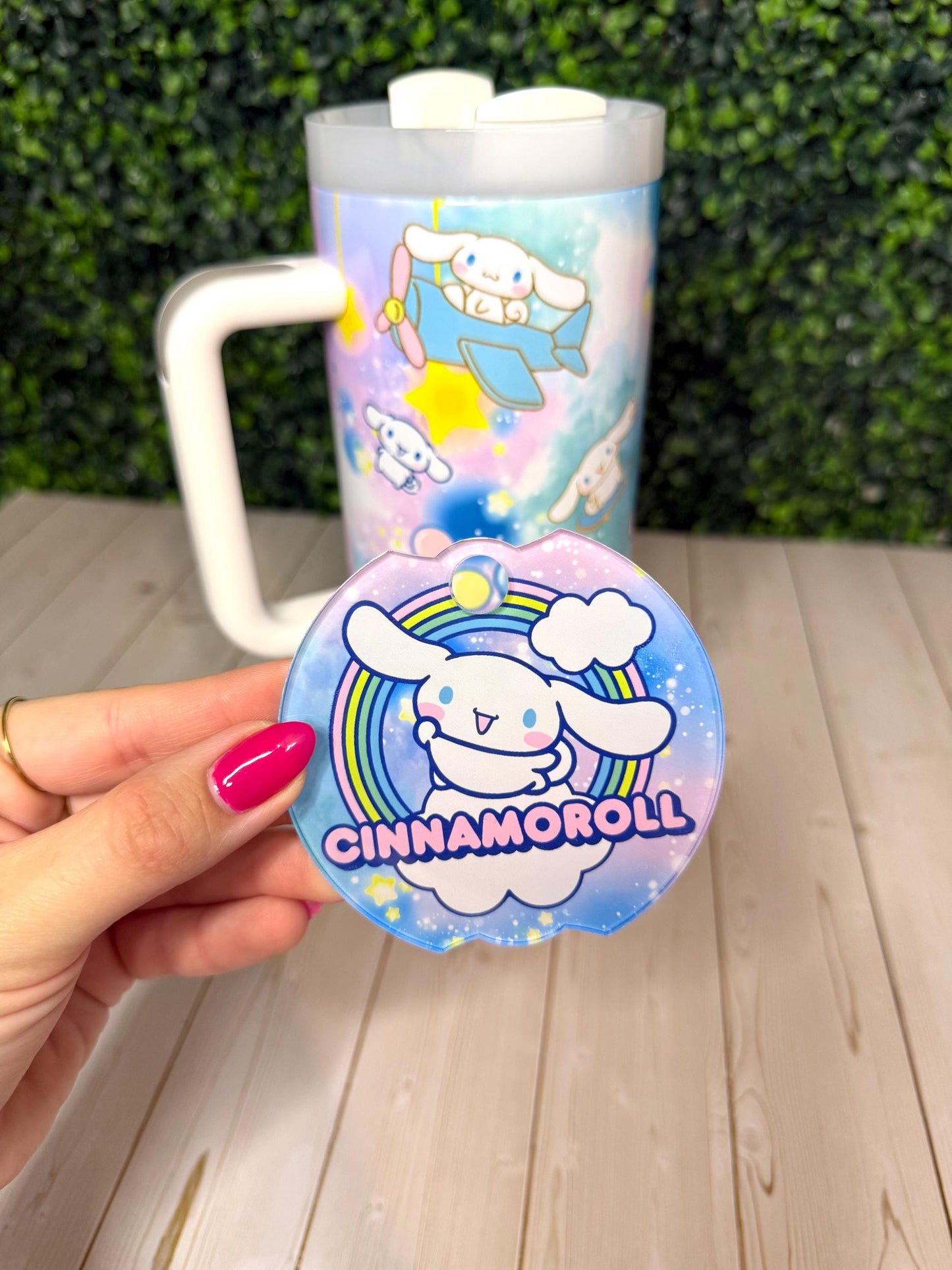 Cinnamoroll Tumbler 40oz with Handle, HK, Cinnamon Roll and friends, Rainbow tumbler, Kawaii tumbler, Kitty and friends, Kawaii gift